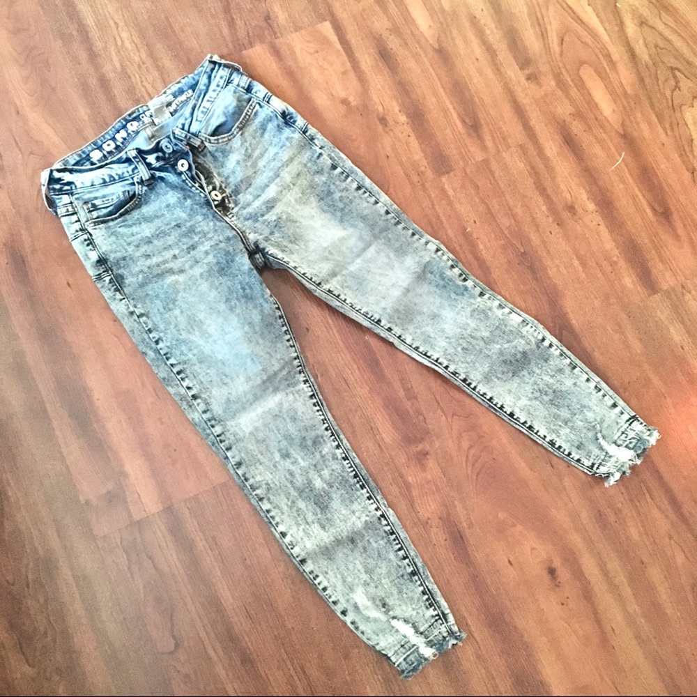 Acid-Wash Button-Fly Jeans - Picture 2 of 7
